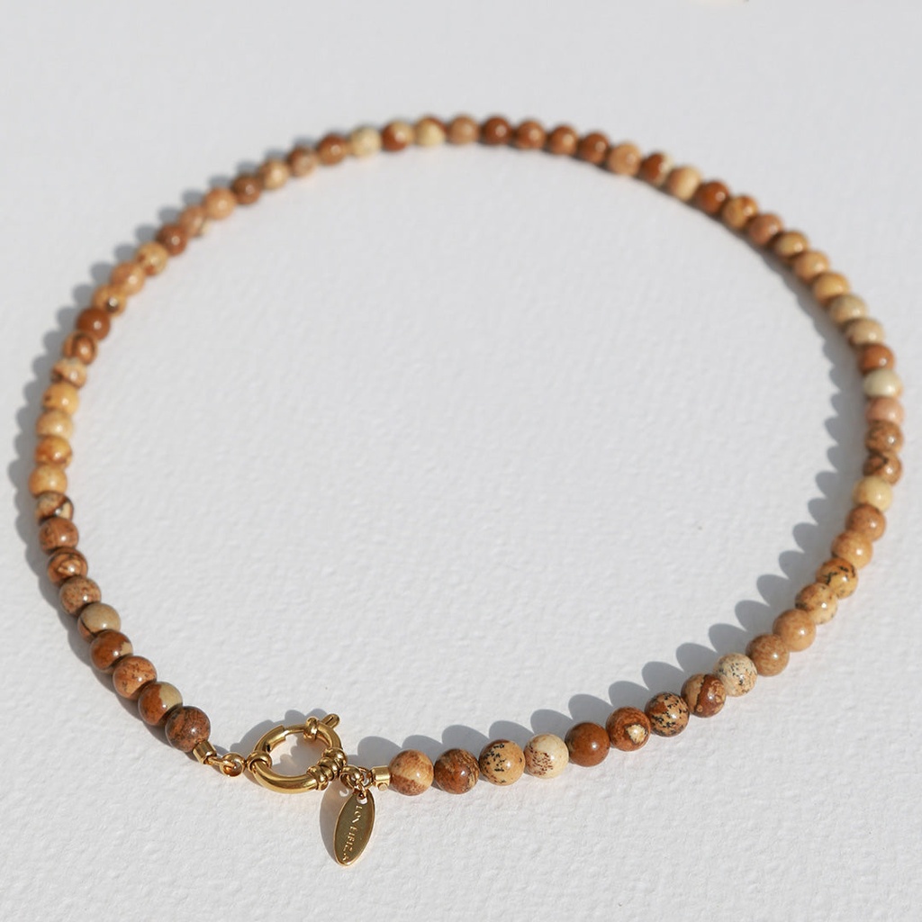 Collier Javea pierre jaspe - Love Ibiza