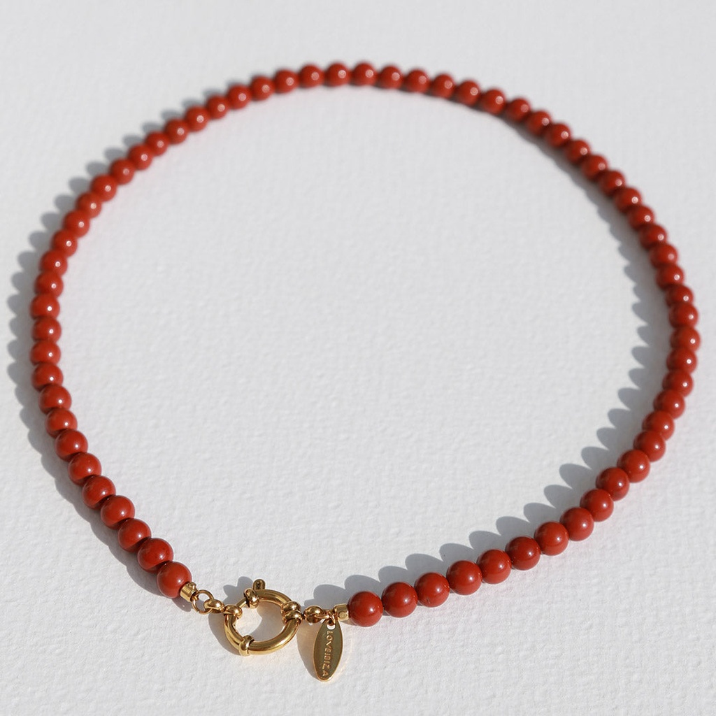 Collier Javea pierre brique - Love Ibiza