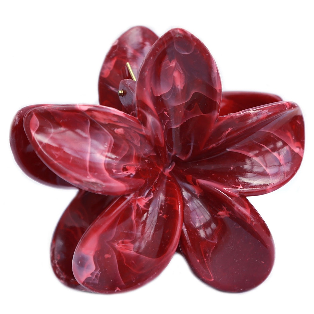 Pince à cheveux fleur bordeaux - Love Ibiza