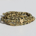 Bracelet bandana olive cœur doré - Love Ibiza