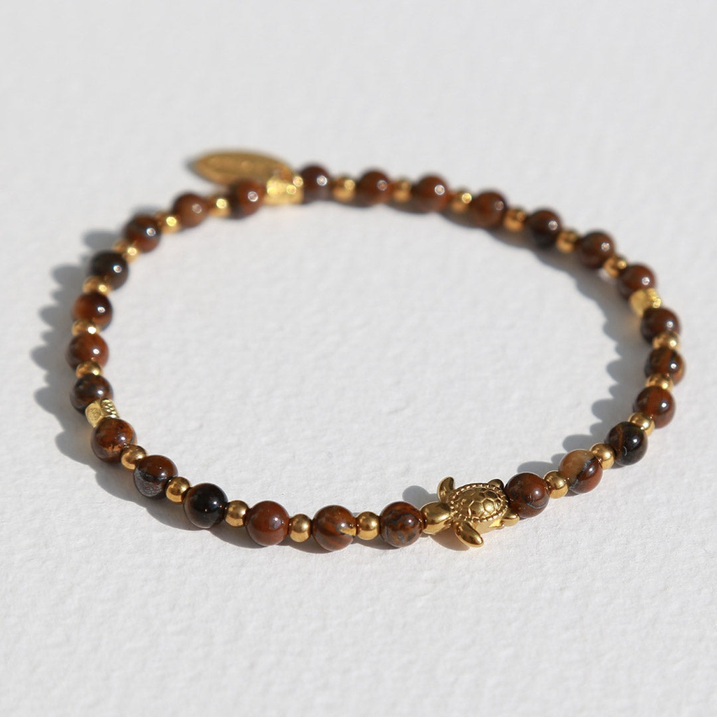Bracelet pierres tortue œil de tigre - Love Ibiza