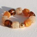 Bracelet Cube boule dorée marron - Love Ibiza
