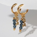 Boucles d'oreilles dorées facettes Love bleu - Love Ibiza