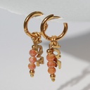Boucles d'oreilles dorées facettes Love orange - Love Ibiza