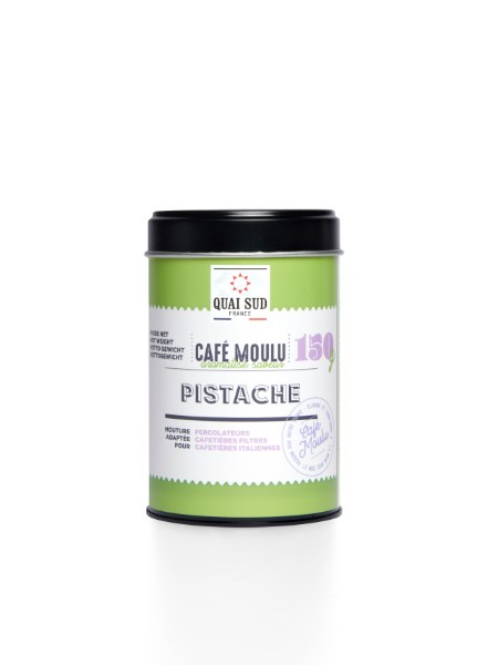 Café Moulu Aromatisé Pistache - Boîte Pop 150 g - Quai Sud