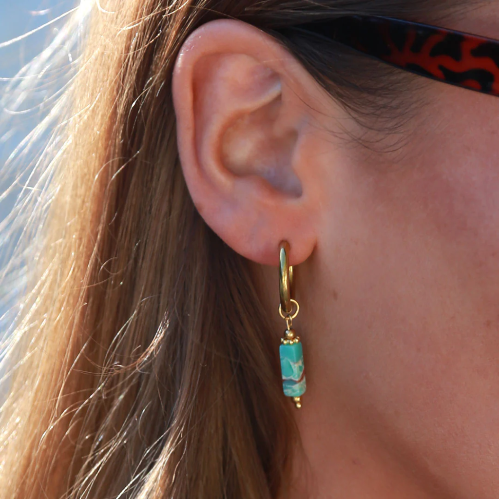 Boucles d'oreilles Marbré turquoise - Love Ibiza