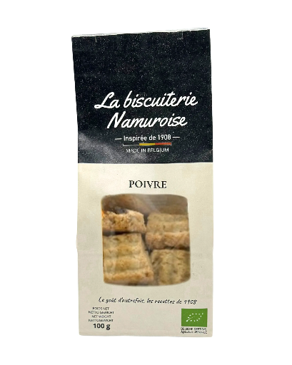 Biscuits salé Poivre Bio - 100g - La biscuiterie Namuroise
