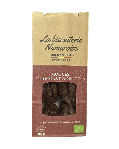 Biscuits Moques Chocolat-Noisettes Bio - 100g - La biscuiterie Namuroise