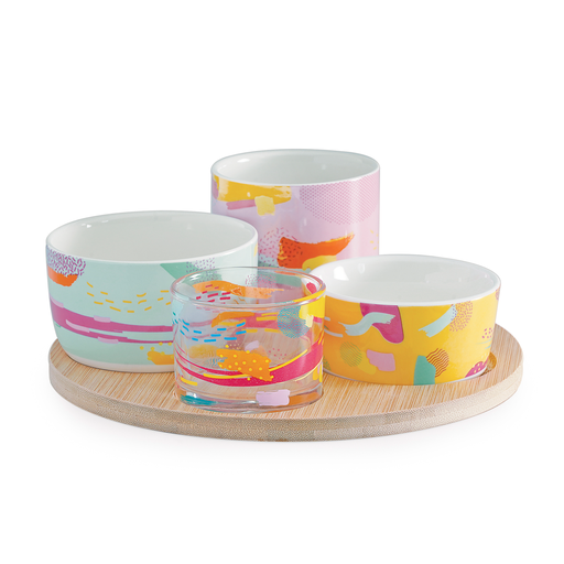 Plateau apéritif - lot de 4 bols