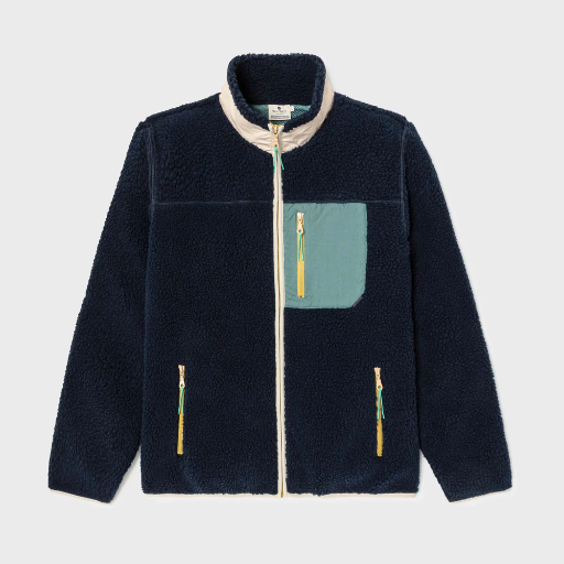 Veste Sherpa mixte zippée - Billybelt - Marine et Vert