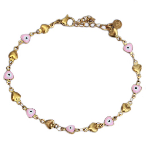 Bracelet Mauvais Œil Rose Love Ibiza