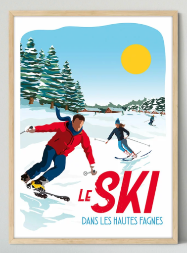Affiche - Le ski dans les Hautes Fagnes 