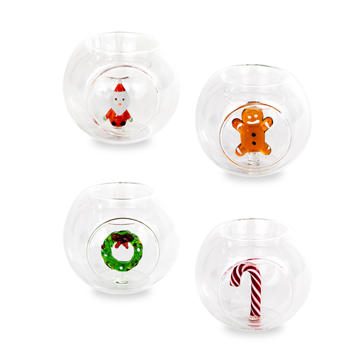 Porte-Bougies / Chauffe-plat en verre avec objet en verre teinté - WD